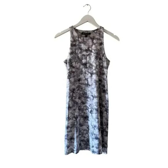 Athleta Santorini Gray White Tie Dye Print High Neck Tank Dress Size XS #2016 - Picture 2 of 13